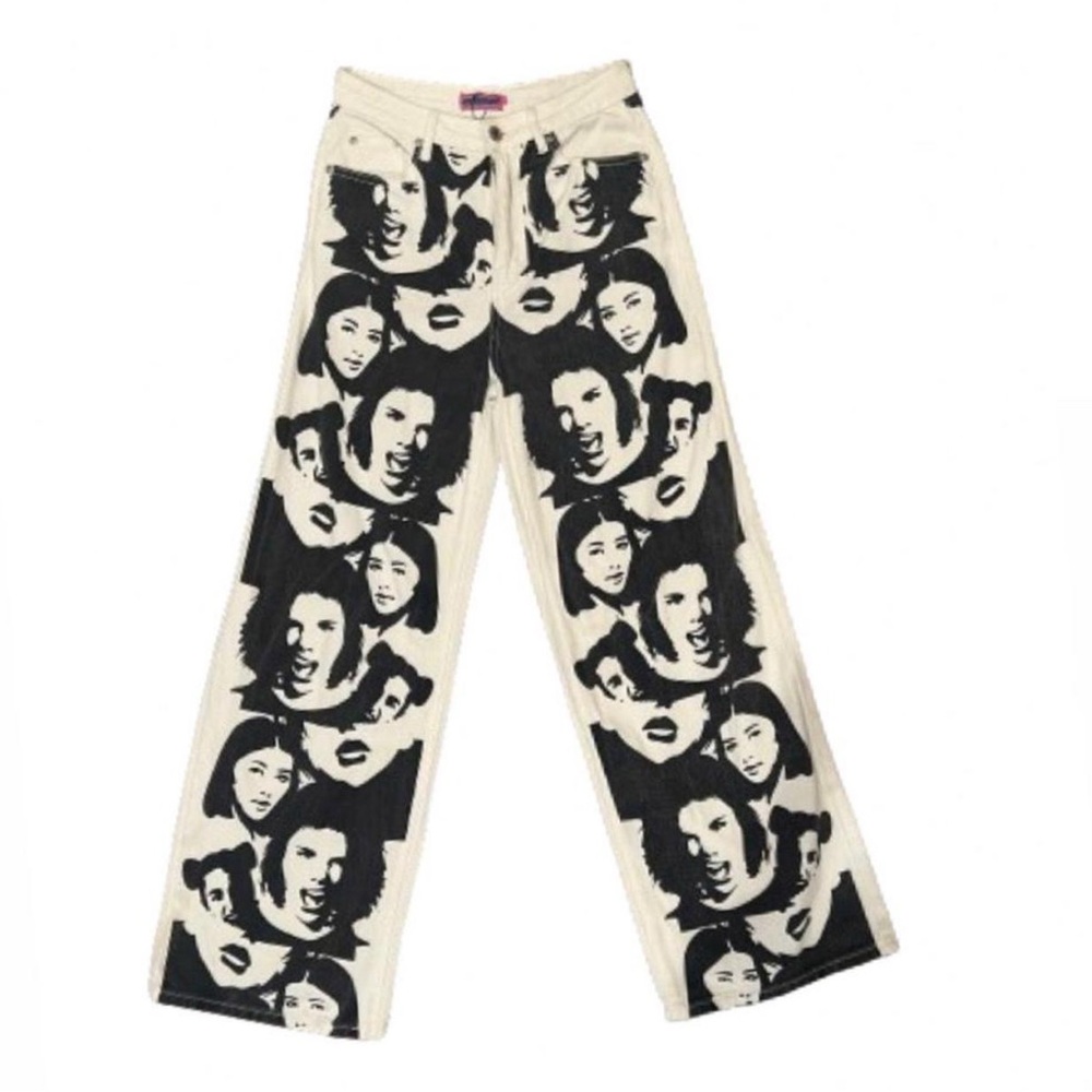 Edikted White Pants with Pink Label